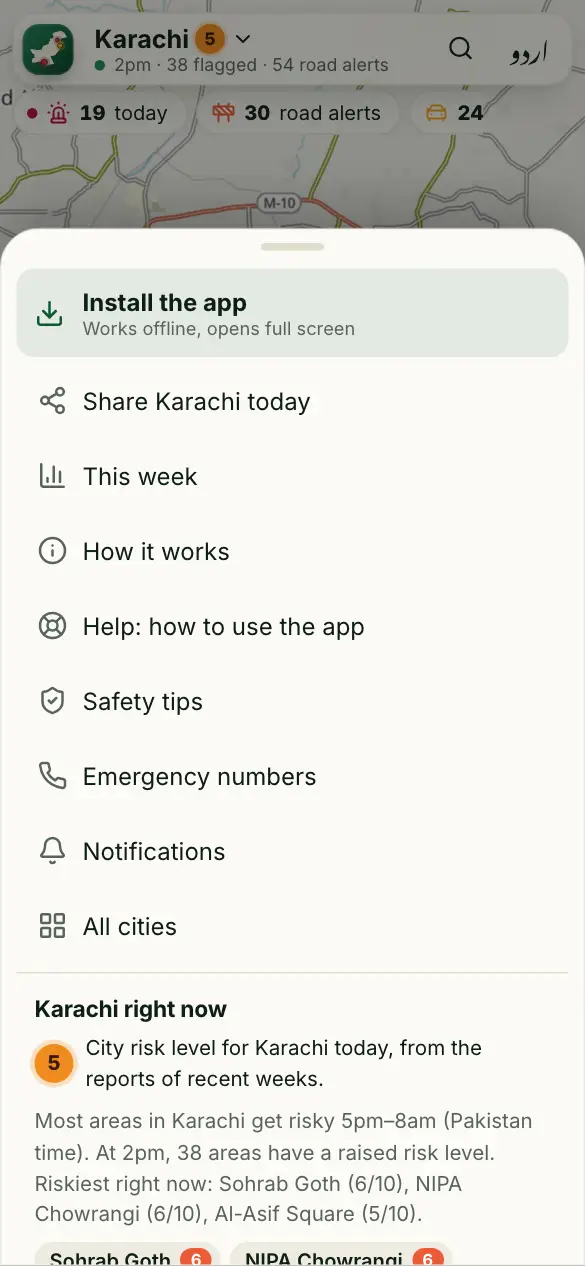 Screenshot: Install the app and switch language